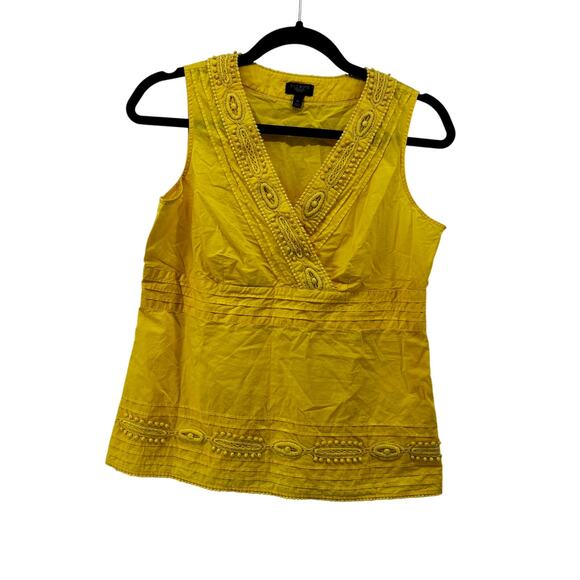 Talbots Yellow Women's Top Sleeveless Shell V-Neck Size 8P - Picture 1 of 14